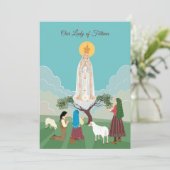 Notre-Dame de Fatima et la carte d'anniversaire de (Debout devant)