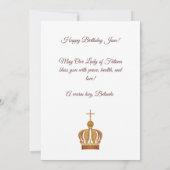 Notre-Dame de Fatima et la carte d'anniversaire de (Dos)