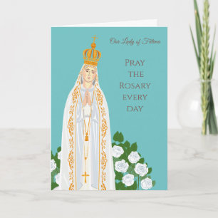 Notre-Dame de Fatima et roses blanches Anniversair