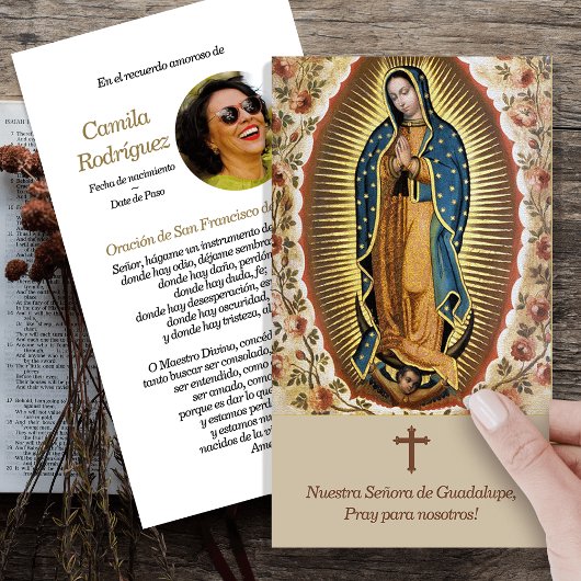 Notre-Dame de Guadalupe 5 cartes de prières espagn