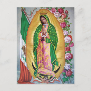 Notre-Dame de Guadalupe avec carte postale mexicai