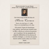 Notre-Dame de Guadalupe Espagne funérailles prière (Dos)