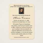 Notre-Dame de Guadalupe Espagne funérailles prière (Dos)