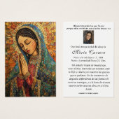 Notre-Dame de Guadalupe Espagne funérailles prière (Devant & derrière)