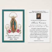 Notre-Dame de Guadalupe Espagne funérailles prière (Devant & derrière)