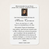 Notre-Dame de Guadalupe Espagne funérailles prière (Dos)