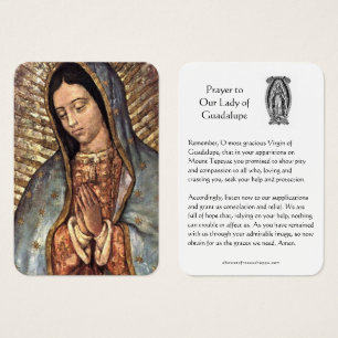 Notre-Dame de Guadalupe Prière Carte Sainte