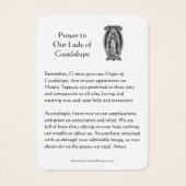 Notre-Dame de Guadalupe Prière Carte Sainte (Dos)