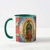 Notre-Dame de Guadalupe Rose Coupe Cadeau Café Mug (Gauche)