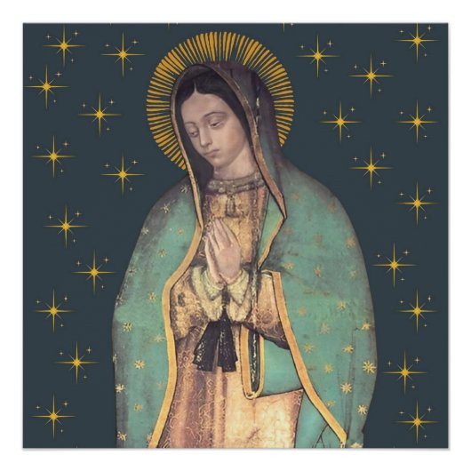 Notre-Dame de Guadalupe Vierge Marie Poster brilla (Devant)