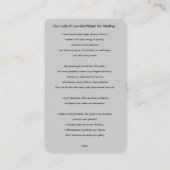 Notre-Dame de Lourdes Prière pour carte de guériso (Dos)