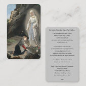Notre-Dame de Lourdes Prière pour carte de guériso (Devant / Derrière)
