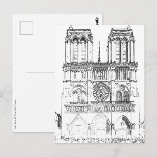 Notre Dame de Parijs - Parijs, Frankrijk Briefkaart