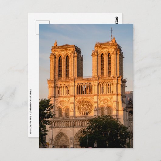 Notre Dame de Paris bij de Gouden Uur - Parijs, Fr Briefkaart (Voorkant / Achterkant)