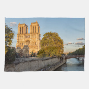 Notre Dame de Paris bij de Gouden Uur - Parijs, Fr Theedoek