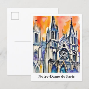 Notre-Dame de Paris Frankrijk Waterverf Reizen Briefkaart