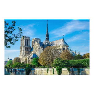 Notre Dame de Paris in Frankrijk Foto Afdruk