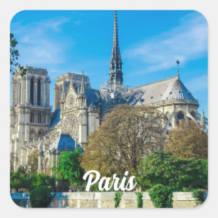 Notre Dame de Paris in Frankrijk Vierkante Sticker