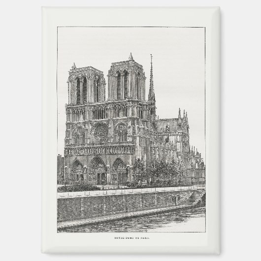 Notre Dame de Paris Kathedraal Magnet Magneet (Voorkant)