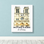 Notre-Dame de Paris Souvenir France Cathedral Canvas Afdruk (Insitu (Houten vloer))