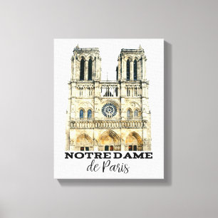 Notre-Dame de Paris Souvenir France Cathedral Canvas Afdruk