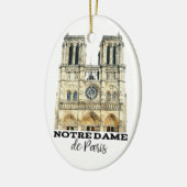 Notre-Dame de Paris Souvenir France Cathedral Keramisch Ornament (Links)