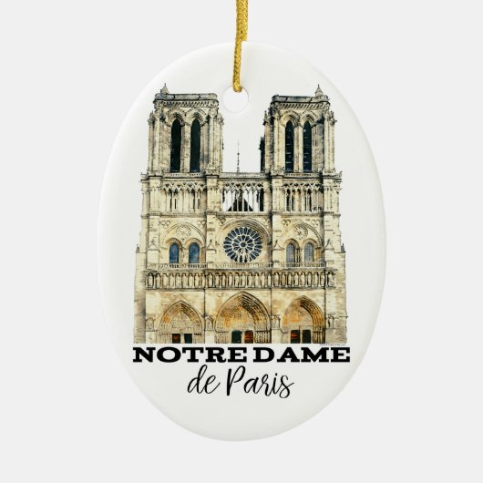 Notre-Dame de Paris Souvenir France Cathedral Keramisch Ornament (Voorkant)