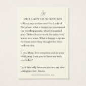 Notre Dame des Surprises Prière Carte Sainte catho (Dos)