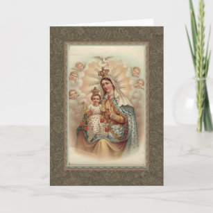 Notre Dame du Mont Carmel Baby Jesus Carte Scapula