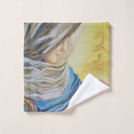 Notre Dame du Silence tenant le bébé Jésus (Gant de toilette)