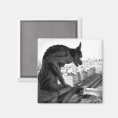 Notre Dame Gargoyle  Print Square Magnet Magneet (Voorkant / Achterkant)