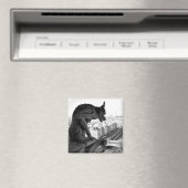 Notre Dame Gargoyle  Print Square Magnet Magneet (Insitu (Vaatwasser))