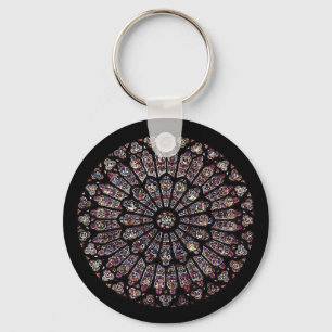 Notre Dame Glas in lood North Window, Parijs Sleutelhanger