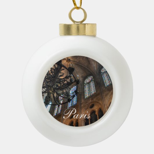 Notre Dame interior Keramische Bal Ornament (Voorkant)