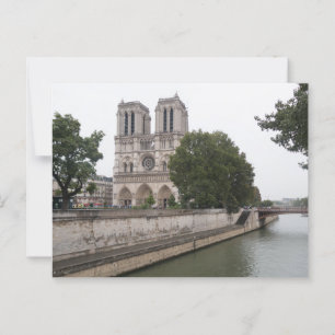 Notre Dame kathedraal en de rivier de Seine, Parij Briefkaart