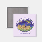 Notre Dame Magnet Carré 2 pouces - Dreams (Recto/Verso)