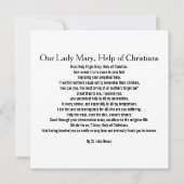 Notre Dame Marie, Aide aux chrétiens ! Carte de vœ (Dos)