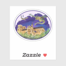 Notre Dame Ovaal Vinyl Sticker (diverse maten)