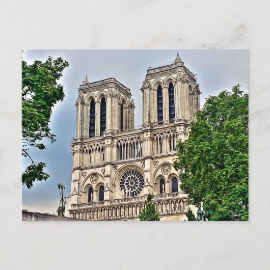 Notre-Dame, Parijs, digitaal schilderen Briefkaart (Voorkant)