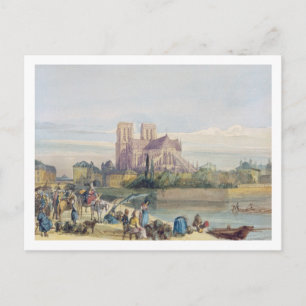 Notre Dame, Parijs (w/c op papier) Briefkaart