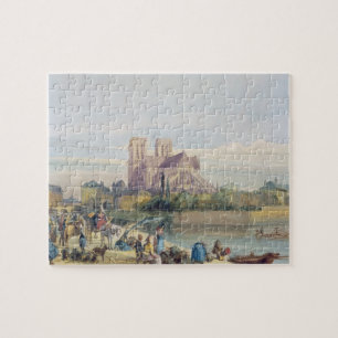 Notre Dame, Parijs (w/c op papier) Legpuzzel