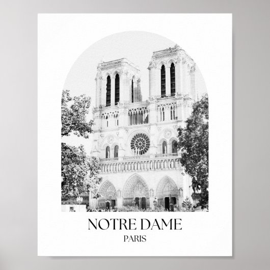 Notre Dame Paris Arch fotoprint Poster (Voorkant)