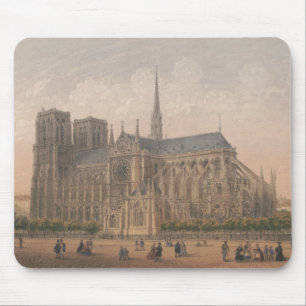 Notre Dame, Paris Lithograaf door Charles Rivière Muismat