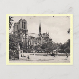 Notre Dame, Vintage Parijs Briefkaart
