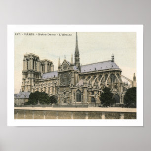 Notre Dame, Vintage Parijs Poster