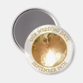 Notre date de mariage Magnet de rappel personnalis (Recto/Verso)