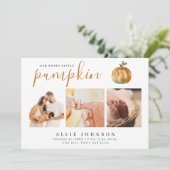 Notre douce petite photo Citrouille Faire-part béb (Debout devant)