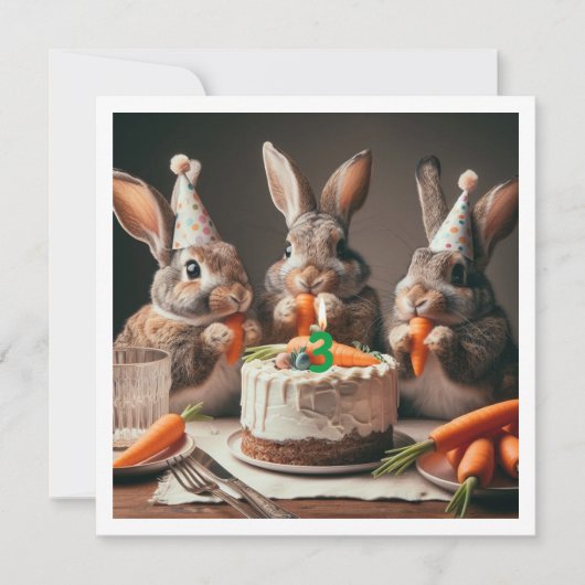 Notre drôle de lapin, invitation d'anniversaire de (Devant)