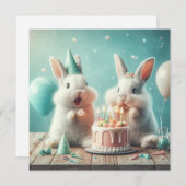 Notre drôle de lapin, invitation d'anniversaire de (Devant / Derrière)