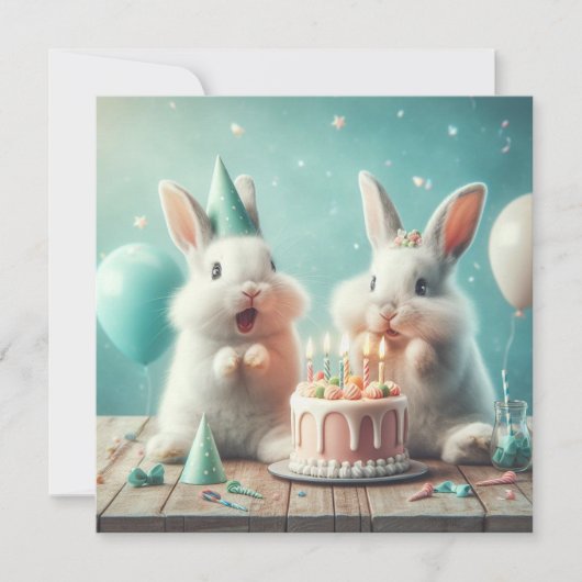 Notre drôle de lapin, invitation d'anniversaire de (Devant)